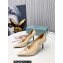 Prada Heel 8.5cm leather iconic triangle logo pumps Brushed Beige