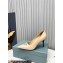 Prada Heel 8.5cm leather iconic triangle logo pumps Brushed Beige