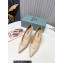 Prada Heel 8.5cm leather iconic triangle logo pumps Brushed Beige