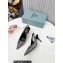 Prada Heel 8.5cm iconic triangle logo slingback pumps with Crystals Silver