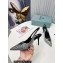 Prada Heel 8.5cm iconic triangle logo slingback pumps with Crystals Silver