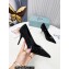 Prada Heel 8.5cm leather iconic triangle logo pumps with Crystals Black