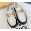 Fendi Logo Brushed Leather Loafers White 2022