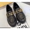 Fendi Logo FF Fabric Loafers 2022