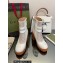 Gucci Heel 9cm Platform 2cm GG ankle boots with buckles 701100 White 2022