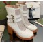 Gucci Heel 9cm Platform 2cm GG ankle boots with buckles 701100 White 2022