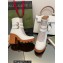 Gucci Heel 9cm Platform 2cm GG ankle boots with buckles 701100 White 2022