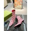 Gucci Heel 7.5cm GG knit ankle boots ‎718378 Black/Pink 2022