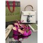 Gucci Heel 7.5cm Sandals with Crystals and Double G Metallic Fuchsia 2022