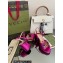 Gucci Heel 7.5cm Sandals with Crystals and Double G Metallic Fuchsia 2022