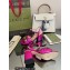 Gucci Heel 7.5cm Sandals with Crystals and Double G Metallic Fuchsia 2022