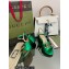 Gucci Heel 7.5cm Sandals with Crystals and Double G Metallic Green 2022