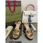 Gucci Heel 7.5cm Sandals with Crystals and Double G Metallic Gold 2022