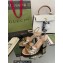 Gucci Heel 7.5cm Sandals with Crystals and Double G Metallic Gold 2022