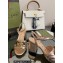 Gucci Heel 7.5cm Sandals with Crystals and Double G Metallic Gold 2022
