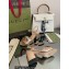 Gucci Heel 7.5cm Sandals with Crystals and Double G Metallic Gold 2022