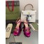 Gucci Heel 10.5cm Sandals with Crystals and Double G Metallic Fuchsia 2022