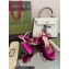 Gucci Heel 10.5cm Sandals with Crystals and Double G Metallic Fuchsia 2022