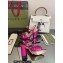Gucci Heel 10.5cm Sandals with Crystals and Double G Metallic Fuchsia 2022