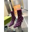 Gucci Heel 7.5cm GG knit ankle boots ‎718378 Black/Fuchsia 2022
