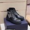 Dior Smooth Calfskin and Oblique Jacquard Explorer Men's Ankle Boots Black/Beige 2022