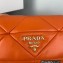 Prada System nappa leather patchwork shoulder bag 1BD292 Orange