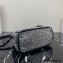 Prada Galleria satin Small bag with crystals 1BA896 Black