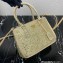 Prada Galleria satin Small bag with crystals 1BA896 Apricot