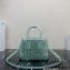 Prada Galleria satin Small bag with crystals 1BA896 Light Green