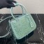 Prada Galleria satin Small bag with crystals 1BA896 Light Green