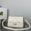 Prada System nappa leather patchwork shoulder bag 1BD328 White