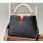Louis Vuitton Taurillon Leather Capucines BB Bag M21043 Black/Greige Doux/Scarlet