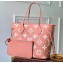 Louis Vuitton Monogram Leather Neverfull MM Tote Bag M46329 Trianon Pink/Cream