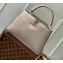 Louis Vuitton Taurillon Leather Capucines MM Bag Etain Metallic Gray