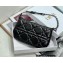 Dior Mini Caro Tulip Bag in Quilted Macrocannage Calfskin Black