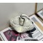 Dior Mini Caro Tulip Bag in Quilted Macrocannage Calfskin White