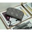 Dior Mini Caro Tulip Bag in Quilted Macrocannage Calfskin Gray