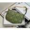 Dior Mini Caro Tulip Bag in Quilted Macrocannage Calfskin Green