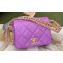 Chanel Lambskin Chain Mini Flap Bag Purple 2023