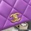 Chanel Lambskin Chain Mini Flap Bag Purple 2023