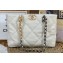 Chanel Shiny Lambskin CHANEL 19 Shopping Bag AS3660 White 2022