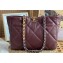 Chanel Shiny Lambskin CHANEL 19 Shopping Bag AS3660 Burgundy 2022