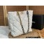 Chanel Shiny Lambskin CHANEL 19 Shopping Bag AS3519 White 2022
