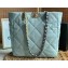 Chanel Shiny Lambskin CHANEL 19 Shopping Bag AS3519 Light Blue 2022