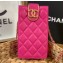 Chanel Lambskin Flap Phone Holder with Chain Bag AP2981 Fuchsia 2022