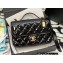 Chanel Small Flap Bag with Top Handle Bag AS3653 Patent Black 2022