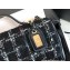 Chanel Small Flap Bag with Top Handle AS3653 Wool Tweed Check Black 2022