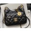 Chanel Shiny Crumpled Calfskin Small Hobo Bag AS3710 Black 2022