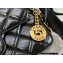 Chanel Shiny Crumpled Calfskin Hobo Handbag AS3690 Black 2022