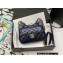 Chanel Shiny Crumpled Calfskin Small Hobo Bag AS3710 Navy Blue 2022